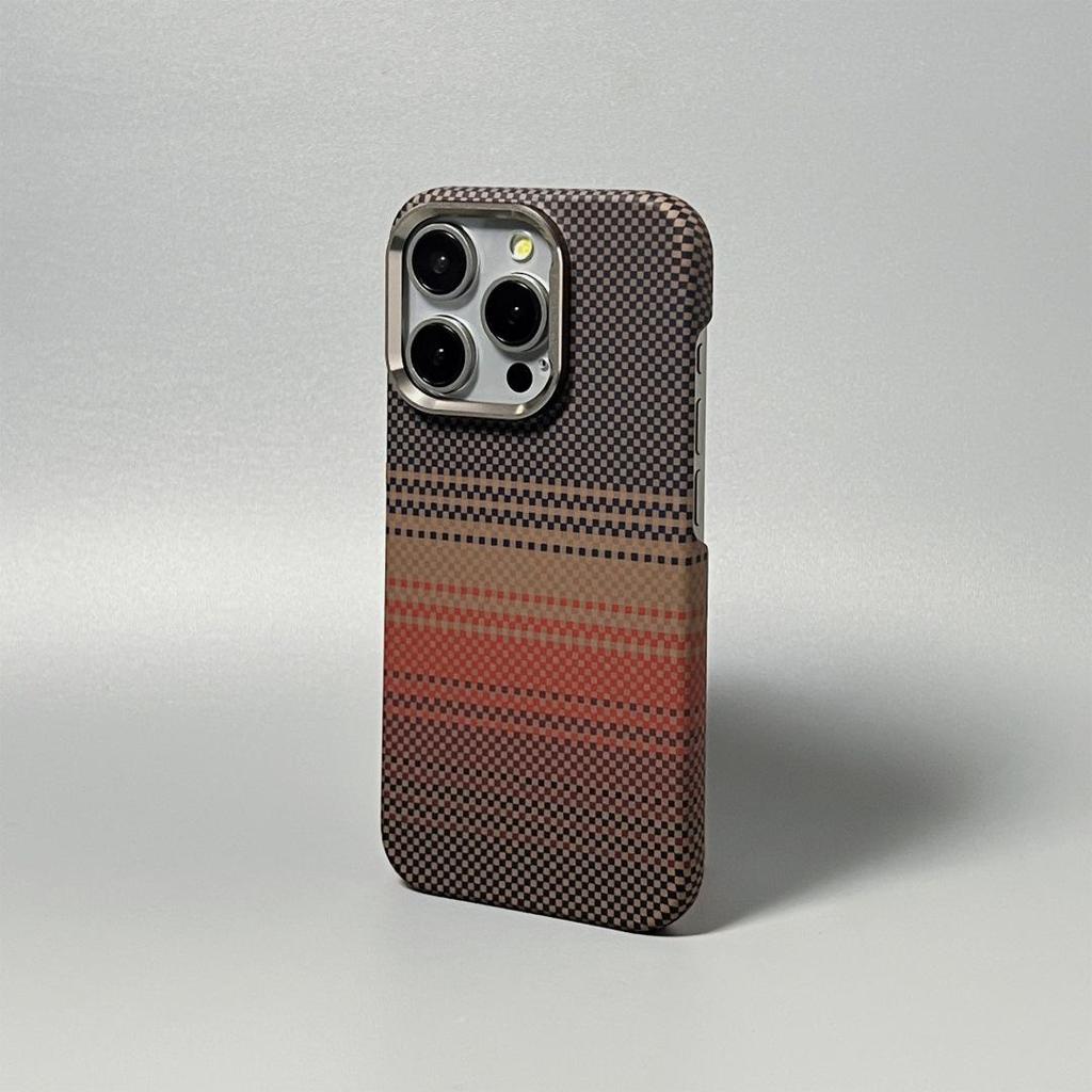 Kevlar Carbon Fiber Magnetic Half-Cover Case for iPhone 17 Pro Max