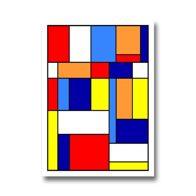 Mondrian Inspired Canvas Art Paintings Colorful Posters and Prints Abstract Wall Art Pictures for Living Room Home Decoration No Frame