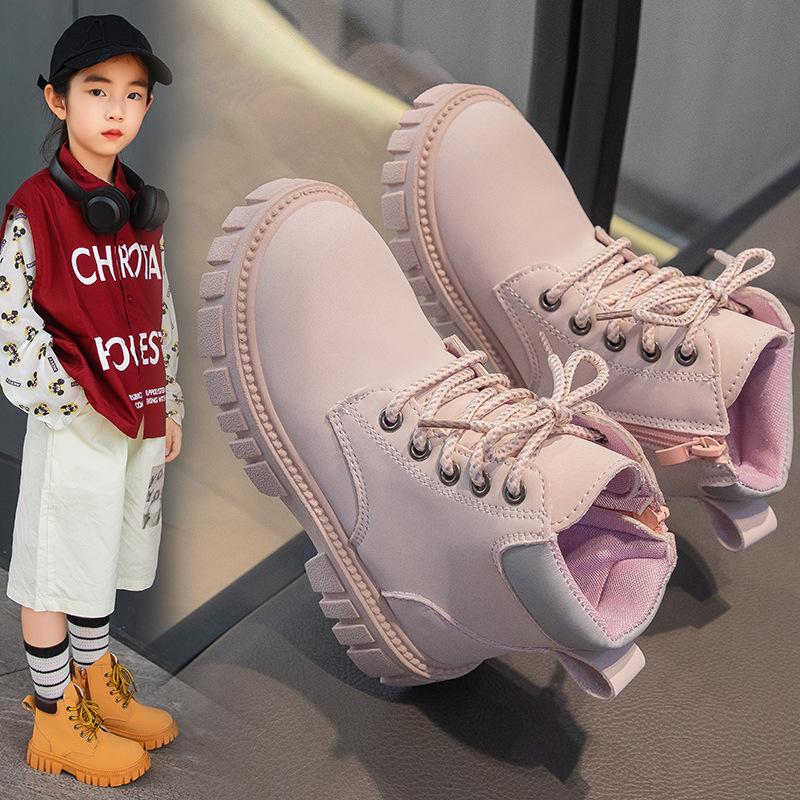 Girls Martin Boots 2025 Autumn and Winter New Children's British Style Fashion Short Boots Boys Leather Boots Medium and Large Children's Single Boo