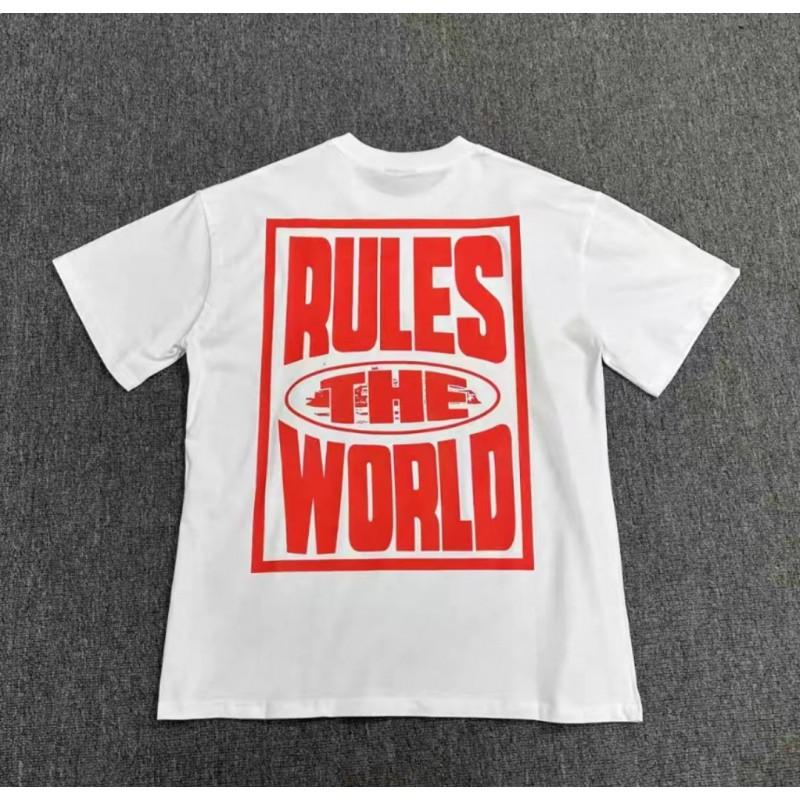 Corteiz Alcatraz Graffiti Oversized Letter Print Unisex Lässiges T-Shirt Lockere Passform Baumwollmischung