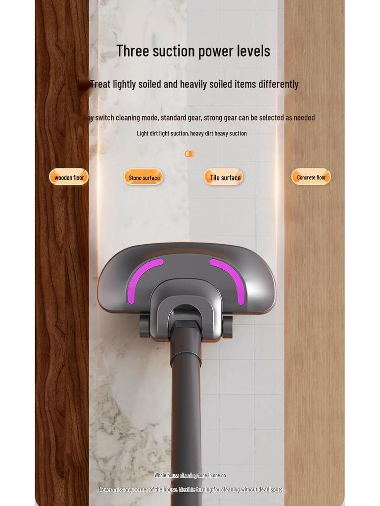 Bezprzewodowy ręczny odkurzacz i mop: 2-w-1 Ultra-cichy, Wysokie ssanie do dywanów