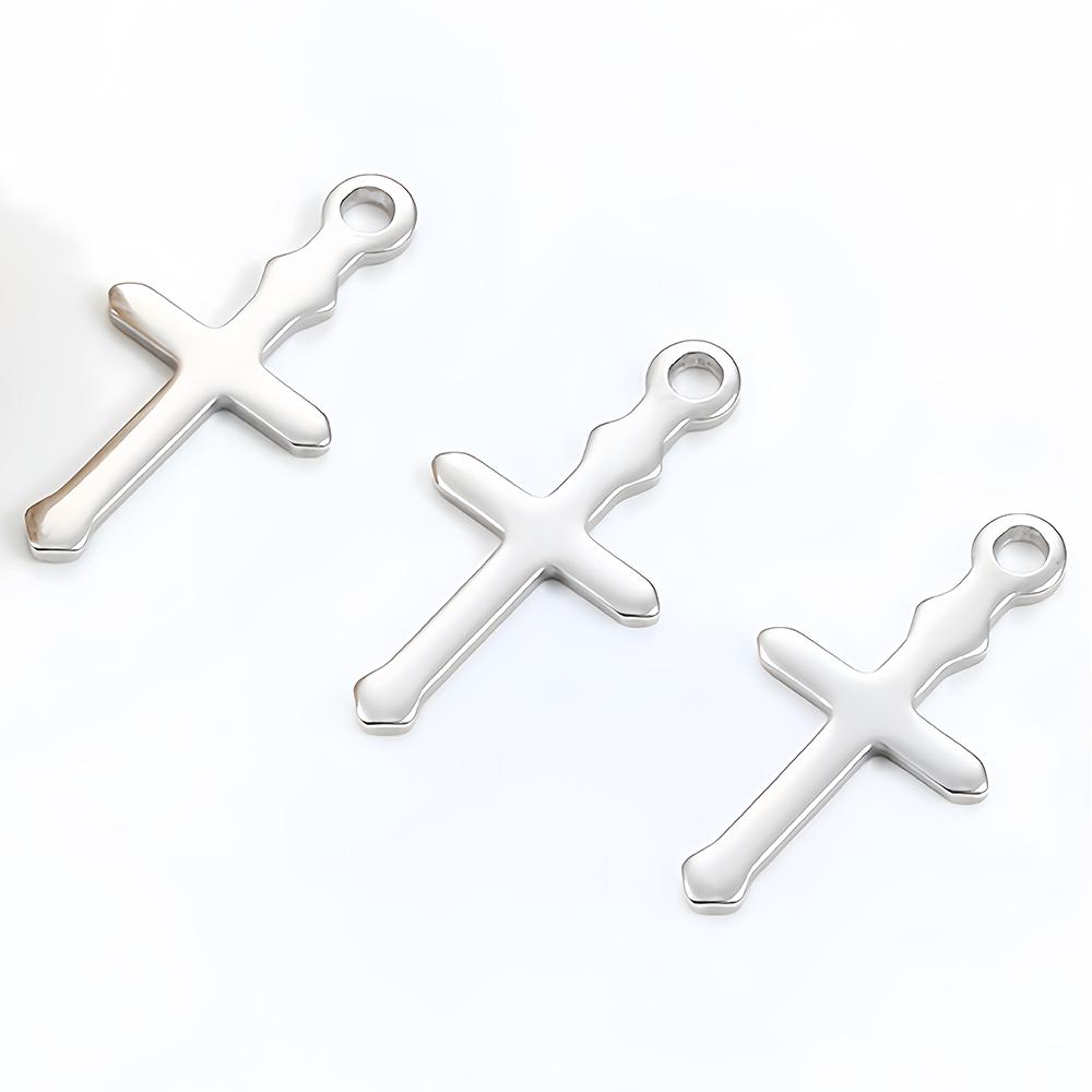 20pcs Stainless Steel Charm Cross Pendants for DIY Necklace Earrings Bracelet Jewelry Making Hip Hop Crosses Pendant Accessories