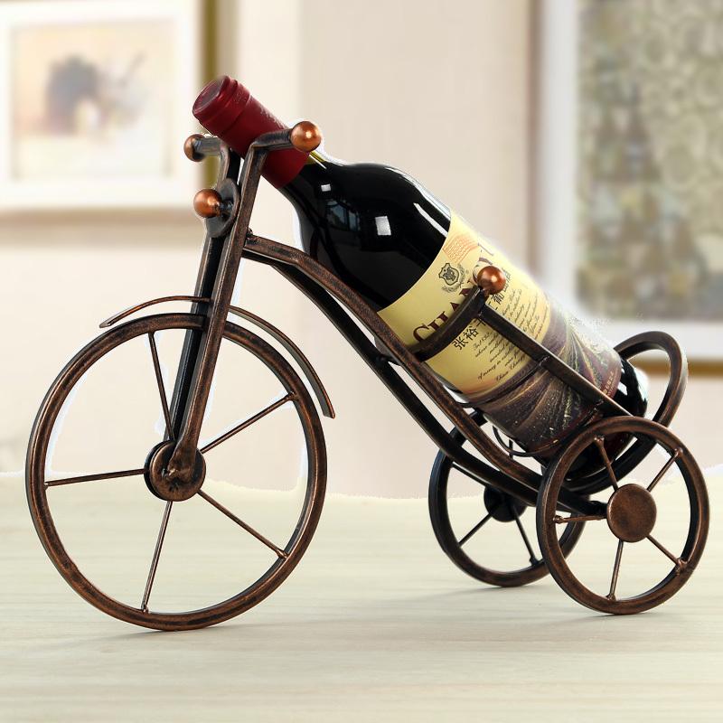 Vintage European Style Metal Tricycle ornaments display  Wine Bottle holder Table Home Deco