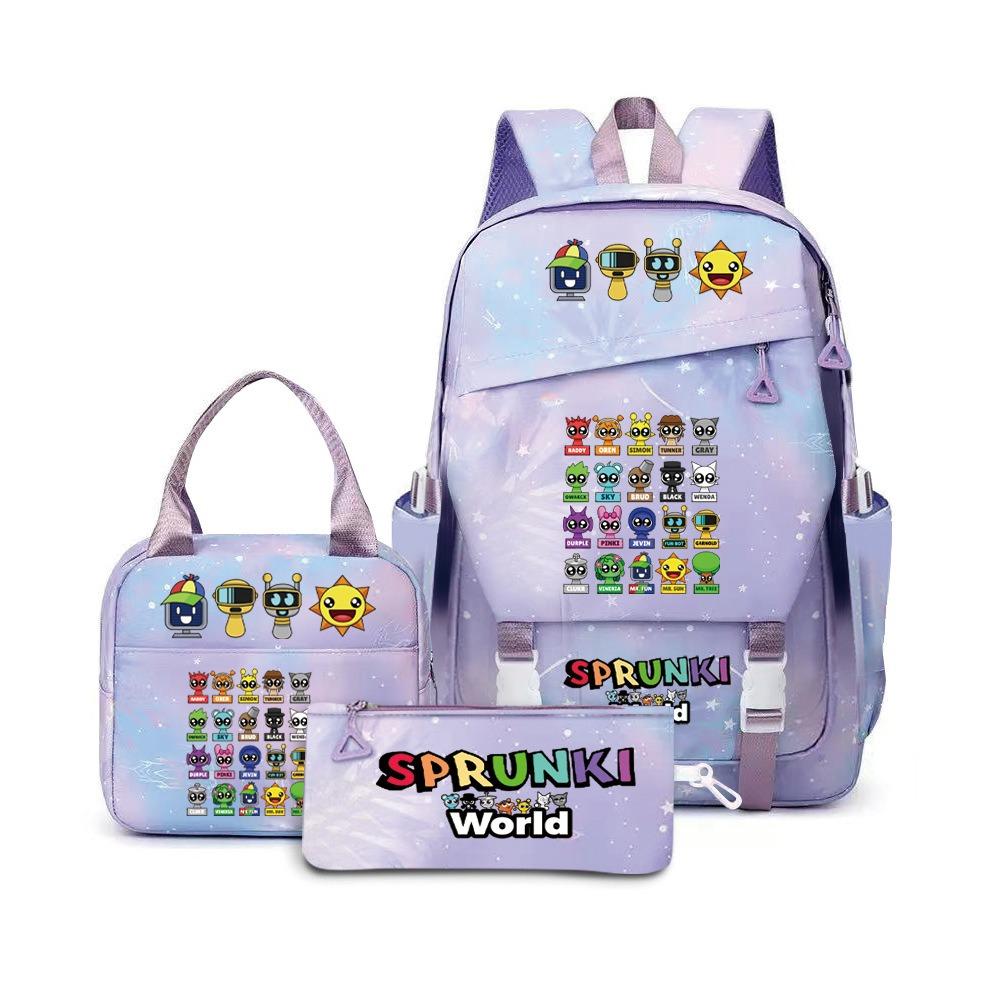 Rhythm Box Music Game Backpack Student Children Cute School Bag Three-piece Lunch