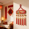 Chinesische Neujahrsdekoration 2026 Jahr des Pferdes Türschild Traditionelles Wandbehang-Ornament mit kleinen Glöckchen für das Frühlingsfest Zuhause Büro Geschäft