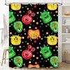 Bright Blue Flower Shower Curtain Decorative Bath Mat for Home Bathroom with Rod Pocket Shelves Set 72x84 inches, Green Floral P