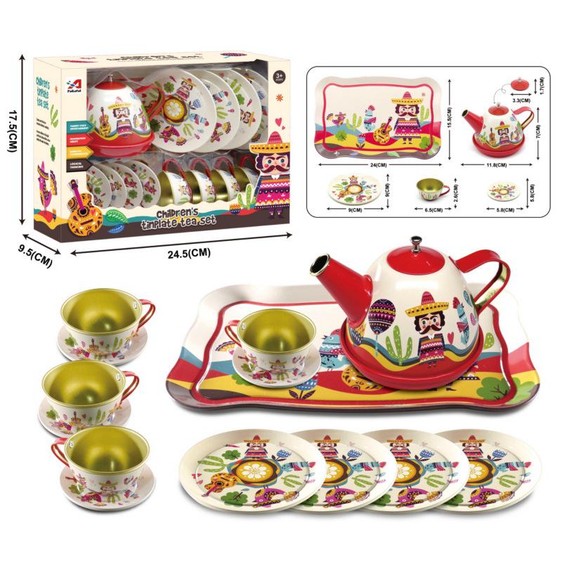 Cross-Border Simulation Playhouse Tea Break Snack Toy Children s Gift Tin Tea Set