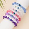 8mm Pink Purple Glass Beads Evil Eye Bracelets for Women Handmade Beaded Resin Blue Eye Bracelet Turkish Lucky Zircon Gifts