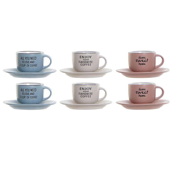 Set de 6 grandes tasses à café avec sous-tasses