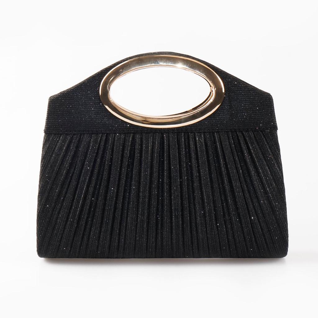 Women's Pleated Cross-body Clutch: Small Evening Shoulder Bag for Weddings and Banquets.