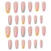 New Removable Wearable Rainbow French Nail Patches Nail Art Finished Fake Nail Long Nails