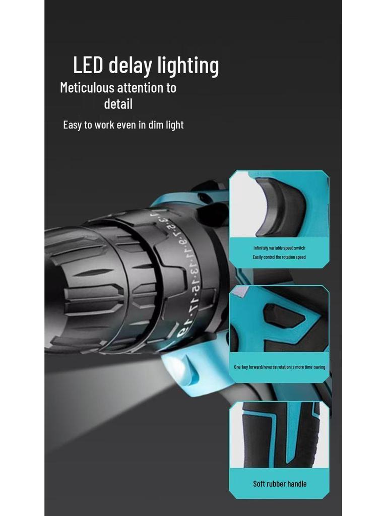 Brushless Cordless Hand & Impact Drill with Rotary Hammer Function
