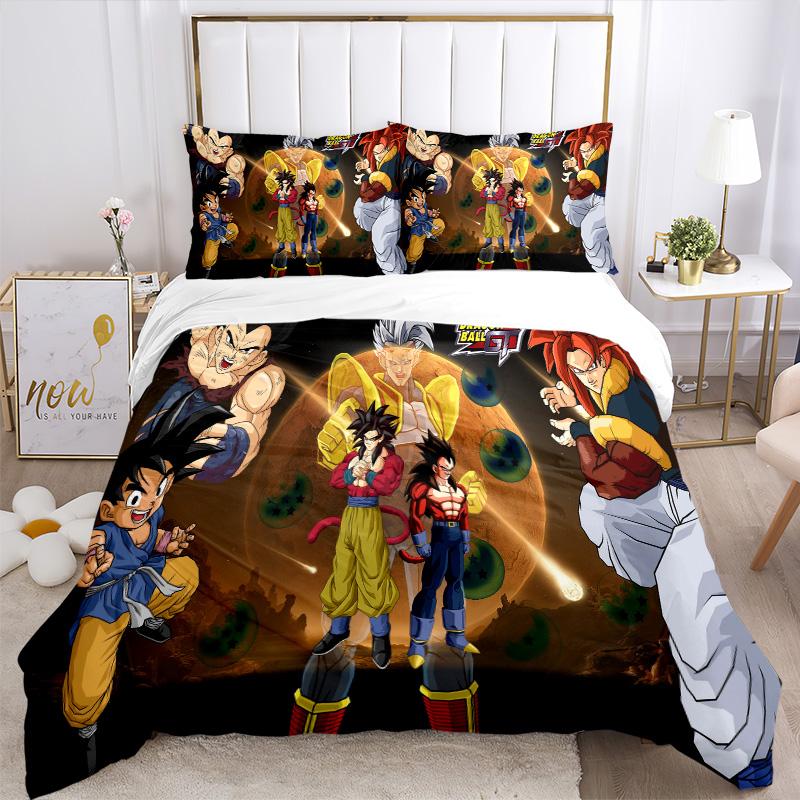 Dragon Ball Heroes Saiyan Power Print 3Pcs Bedding Setduvet Cover With 2 Bedropillowcase Home Birthday Gift