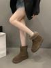 Medium Tube Snow Boots Women's 2026 Winter New Thick-soled Velvet Thickened Fashionable Versatile Short Boots Solid Color Warm Cotton Boots