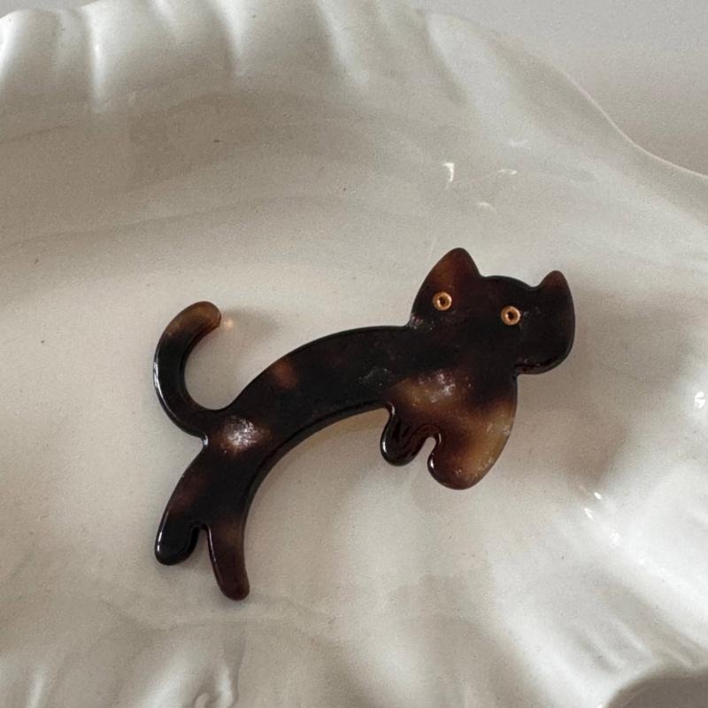 Pack Of 2 Lovely Cats Shape Hair Clip Acetate Acid Hair Barrettes Hair Styling Accessories For Women Girl Daily Wear
