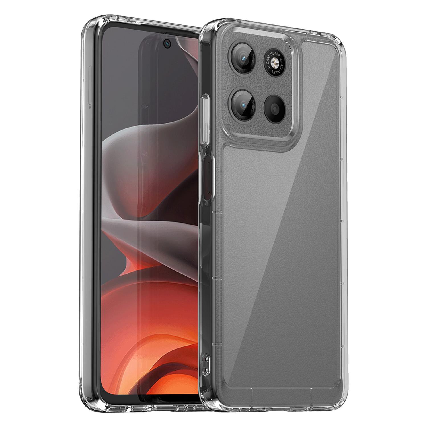 

WANLONFENG MF Series for Motorola Moto G15 4G Case TPU Acrylic Clear Phone Cover with Tempered Glass Film Type A