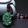 Collane con Pendente di Buddha Nero Verde Donna Amuleto Stile Cinese Collana Maitreya Gioielli Stile
