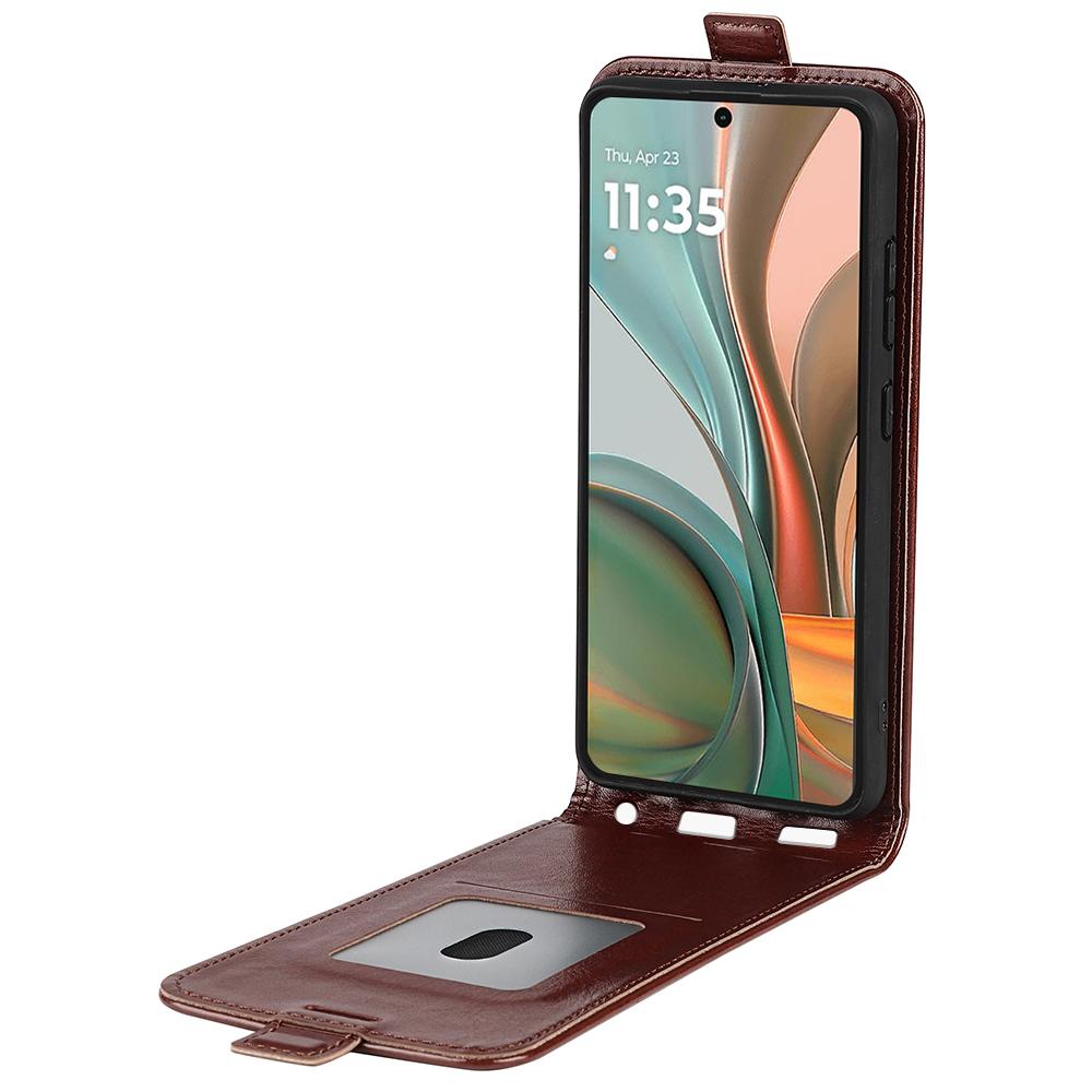 

For Motorola Moto G75 5G Case with Card Slots Vertical Flip Leather Phone Cover White