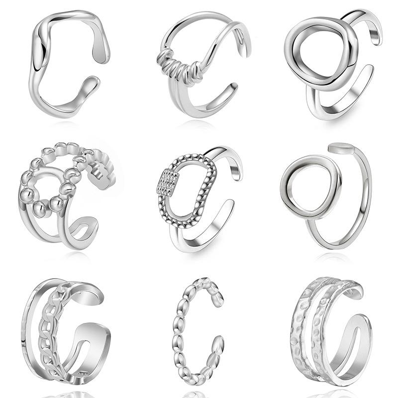 Ανοιχτό Ρυθμιζόμενο Δαχτυλίδι Τιτάνιο Ατσάλι Επικαλυμμένο με Αληθινό Χρυσό Δεν Ξεθωριάζει Μόδα Ευέλικτο Ελαφριά Πολυτέλεια Δαχτυλίδι από Ανοξείδωτο Ατσάλι