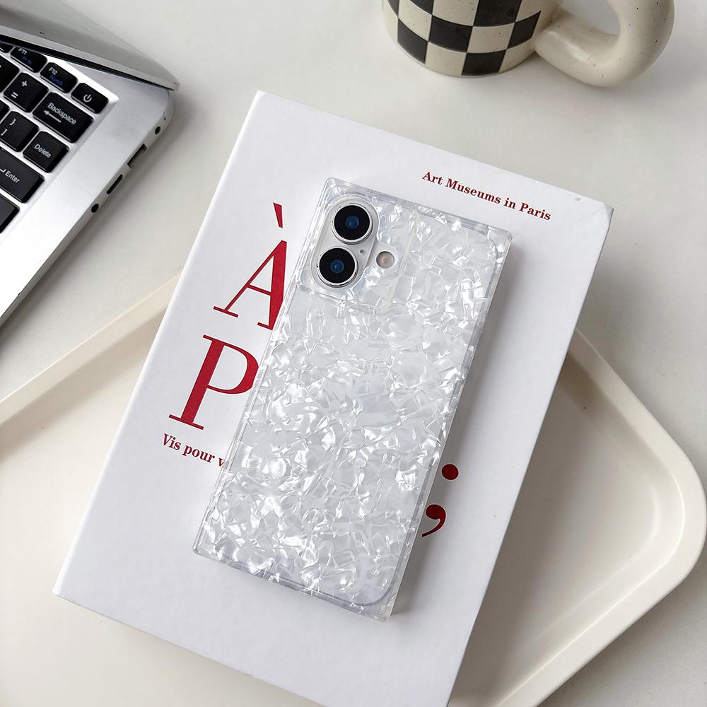 Shell Pattern Rectangle Shape Phone Case for IPhone 16 13 15 14 Pro Max Shockproof Protective Cover for Iphone 17 Pro Max