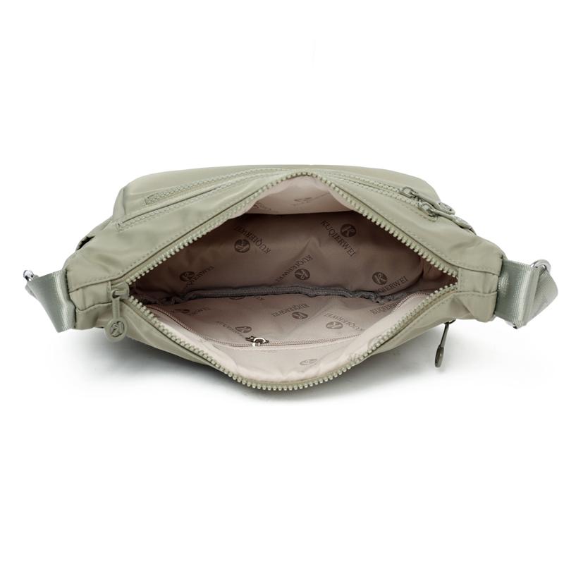 Lightweight Nylon Half Moon Sling Bag with Dual Zipper Pockets Casual Crossbody Waist Pack for Daily Travel