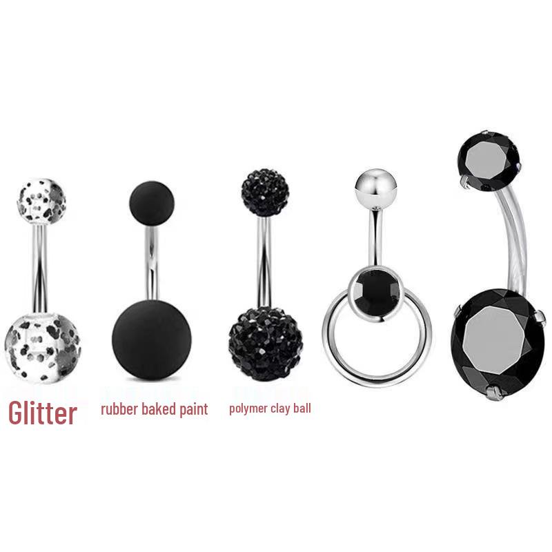 

Набір з 5 різнокольорових пірсингів для пупка - Пірсинг-прикраси