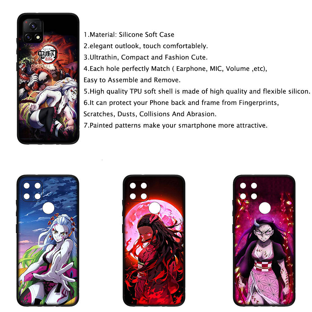 Cover for iPhone 17 16 15 Xiaomi Poco Redmi Note 14 13 12 11 Pro Max 9 16e Samsung Galaxy S25 S24 S23 OPPO Huawei Demon Slayer Daki Gyutaro Phone Case