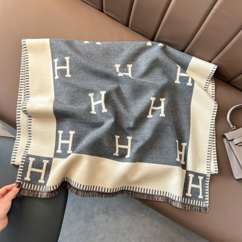 Korean-Style Houndstooth Faux Cashmere Scarf Shawl for Women - Thickened Double-Sided Winter Neck Warmer