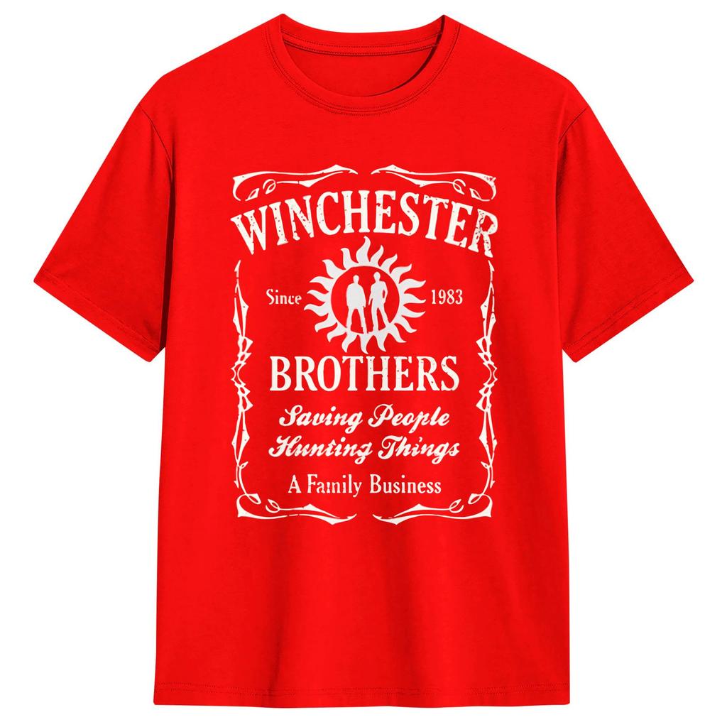 Men TShirts Supernatural Winchester Brothers Funny 100 Cotton Tees Short Sleeve T Shirts O Neck Clothing Party