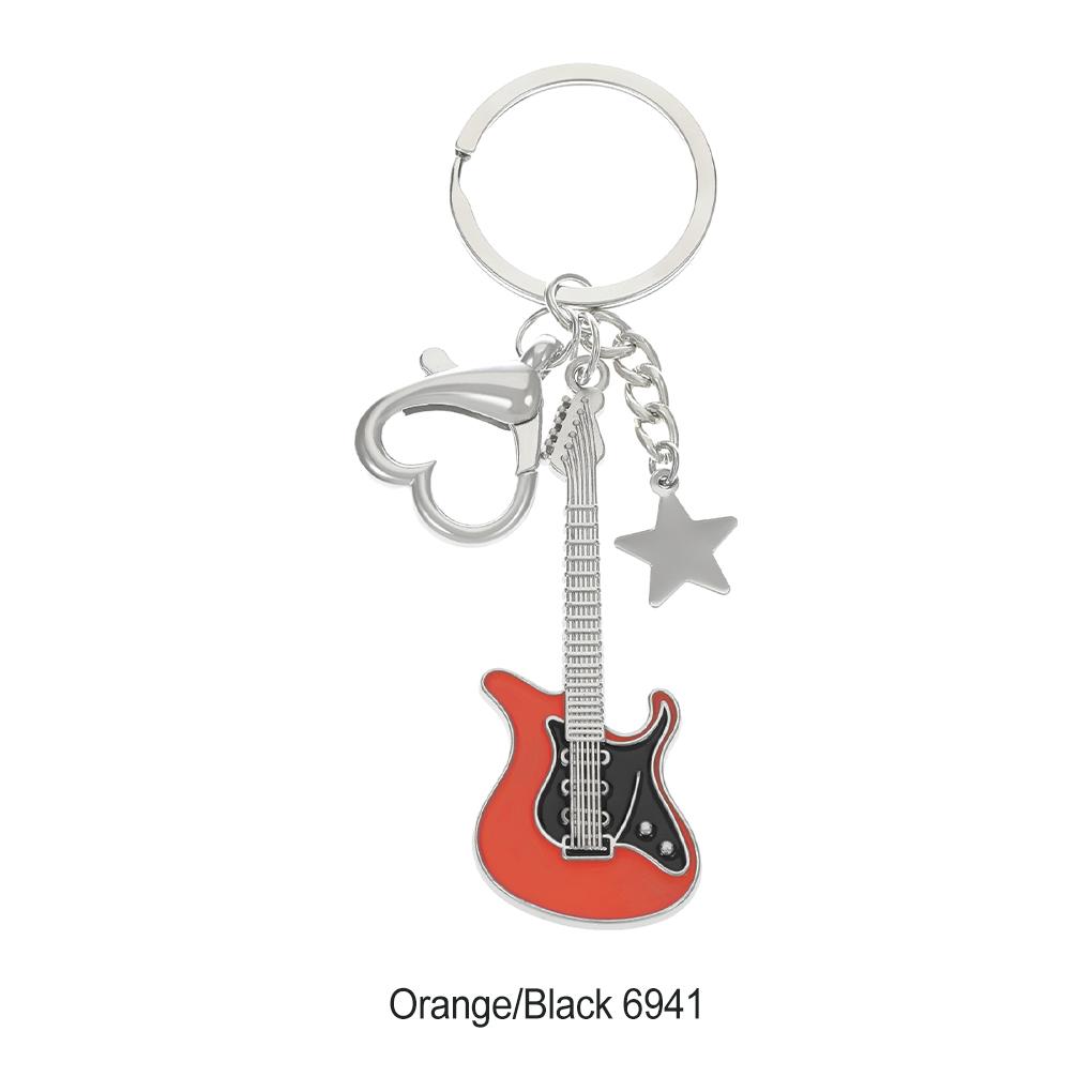 Stylish Keychain For Music Lovers Easy To And Durable Alloy Guitar Pendants Keychain Key Chains