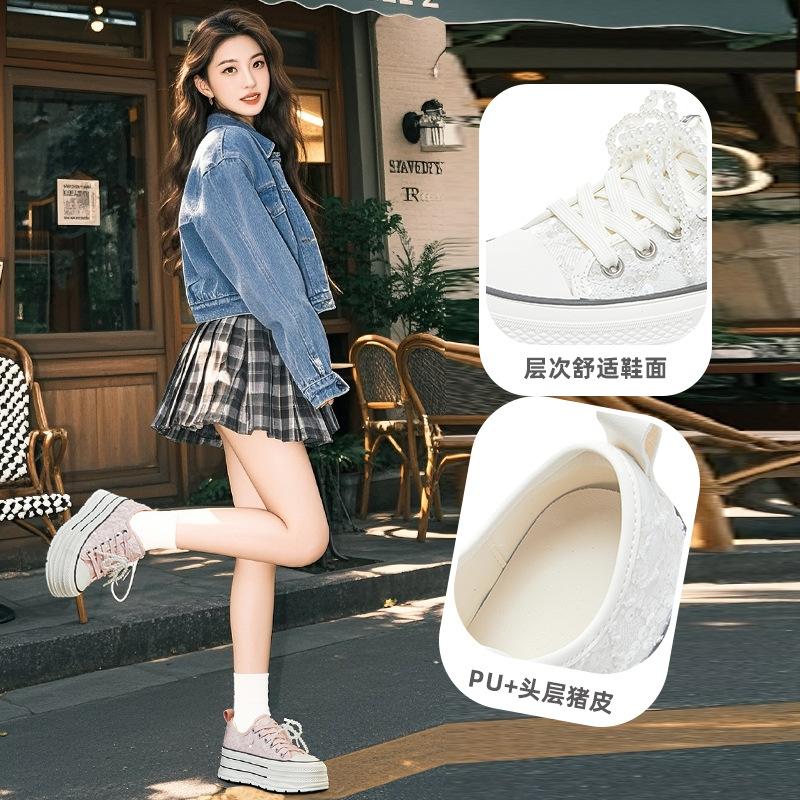 New Bow Little White Shoes Women's 2025 Autumn Platform Muffin Shoes Casual Versatile Shoes Children's Fashion Women's Shoes Trend