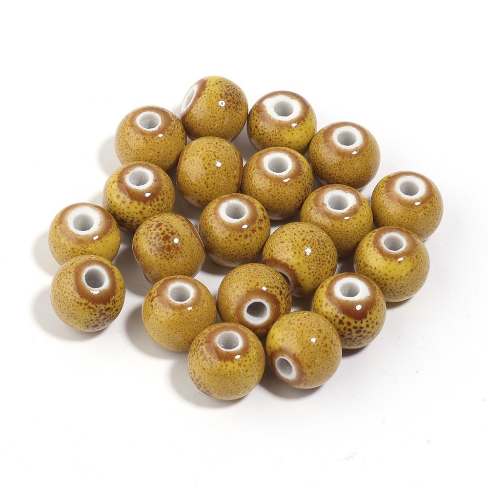 20pcs 10mm Round Ceramic Beads Colorful Spotted Porcelain Loose Spacer Bead For DIY Jewelry Making Necklace Bracelet Accessories