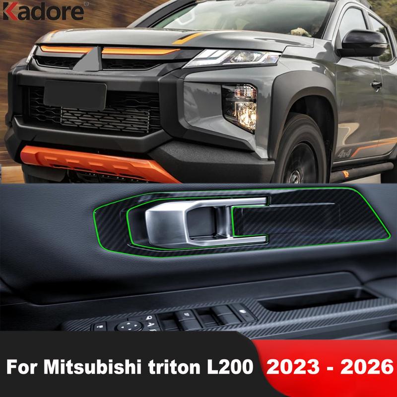 Car Interior Window Lift Switch Panel For Mitsubishi Triton L200 -2025 2026 Inner Door Handle Bowl Cover Trim Accessories