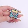 Creative Cartoon Car Alloy Badge Cute Colorful Travel Bus Brooch Fashionable Accessory For Bags And Clothing