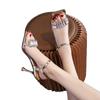 Square head word with high-heeled sandals women 2025 summer new women's shoes sexy outer wear Internet celebrity stiletto fairy shoes
