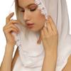 Delicate Lace Trim Veil for Ladies Summer Lightweight Veils Wedding Party Sunproof Anti-uv Scarf with Floral Pattern