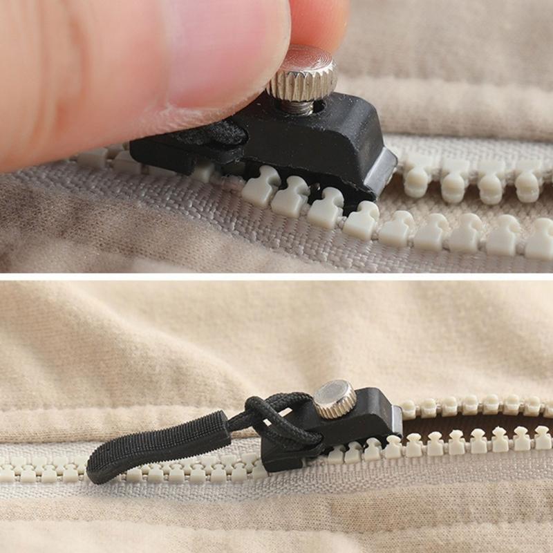 12 Pieces Zippers Repair Kits Quick Instants Zippers Pullers 3 Size Zippers Replacement Set for Jackets Jeans Suitcases