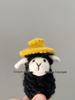 Yellow Hat Sheep Wool Felt Ornament Keychain 