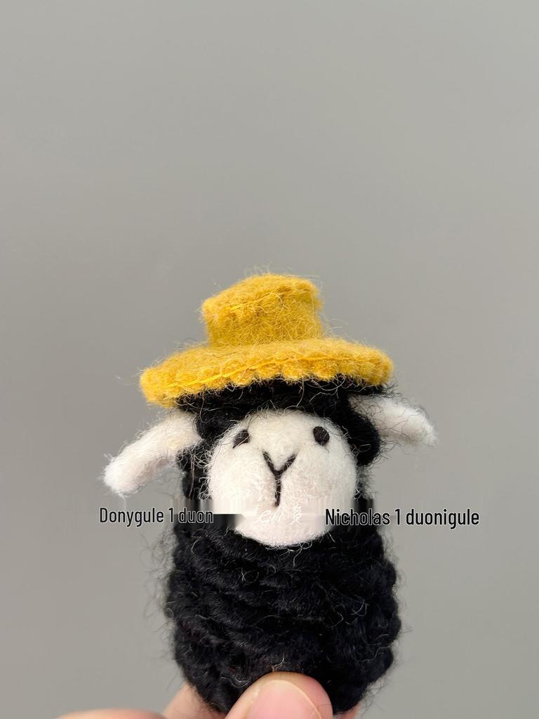 Yellow Hat Sheep Wool Felt Ornament Keychain 
