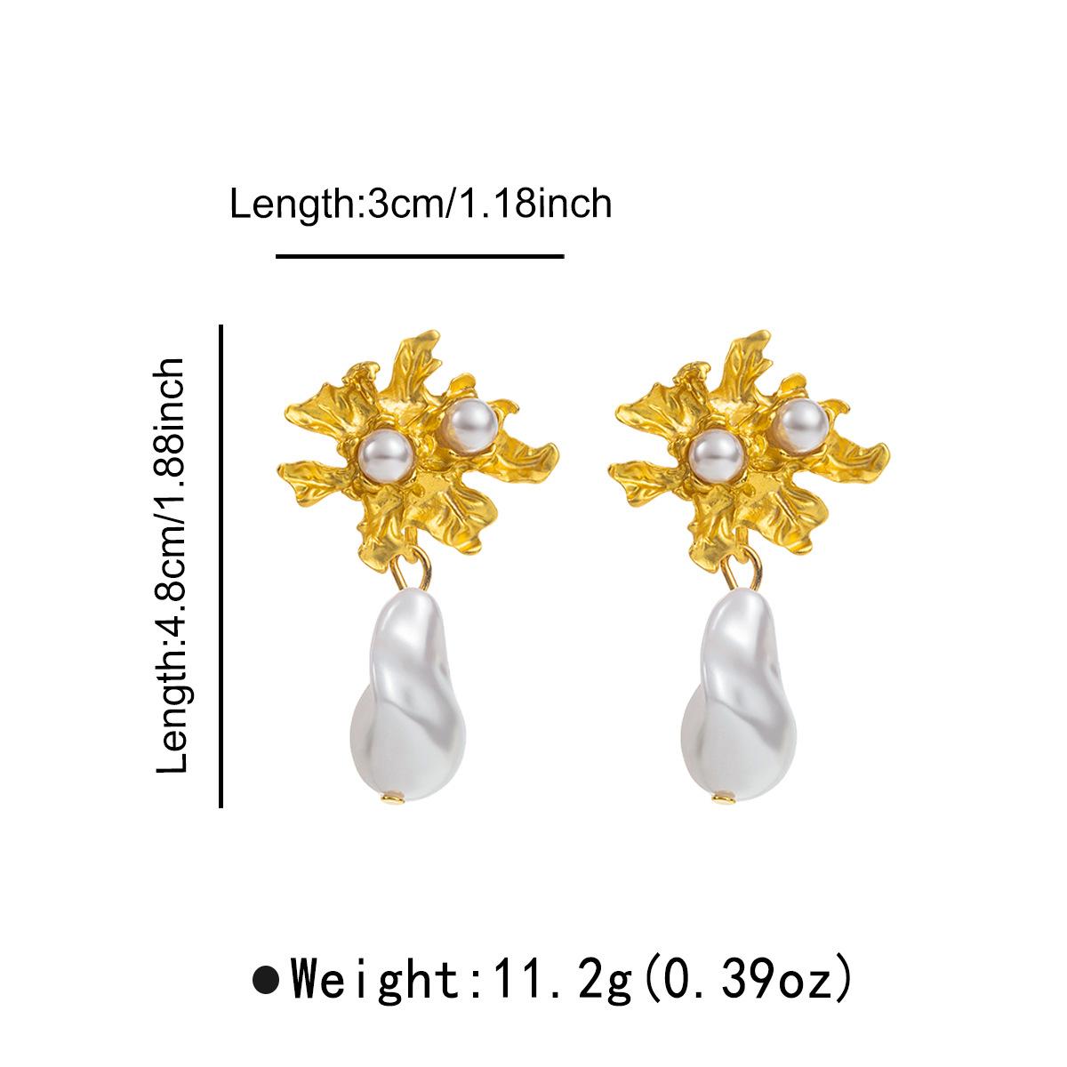Французские Винтажные Милые Роскошные Жемчужные Серьги Изысканные Инкрустированные Серьги-Подвески Гвоздики для Женщин жемчужный