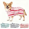 Quick-Drying Dog Bathrobe Striped Dog Wrap Towel with Belly Band Super Absorbent Pet Grooming Towel Robe for Dogs After Bath Machine Washable
