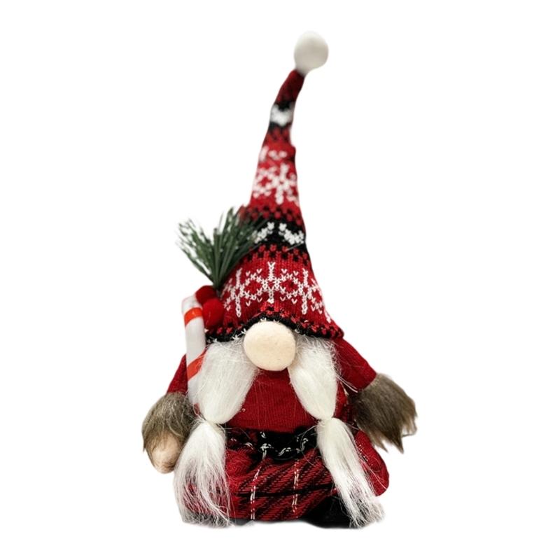

Reusable Festival Gnomes Statue With Soft Textiled Accent Portable for Seasonal Shelf Decorations