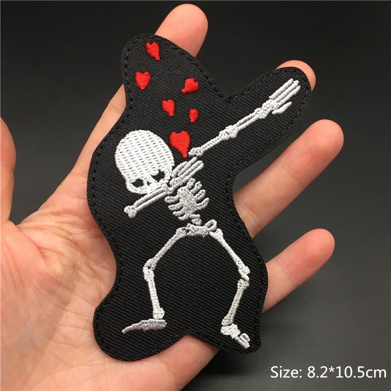 Totenkopf Punk Patches Für Kleidung Stickerei Streifen Diy Abzeichen Nähen Dekoration Kleidung Aufkleber Aufbügeln Aufnäher