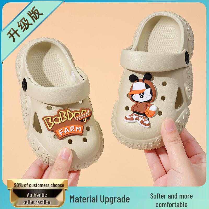 Bobodou Summer Boys' Lightweight Non-Slip Indoor Clog Shoes for Toddlers and Kids