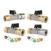 Metal Pressure Washer Fitting Quick Connect Ball Valve Water Pipe Coupler for M22 Hose Cleaning Solutions