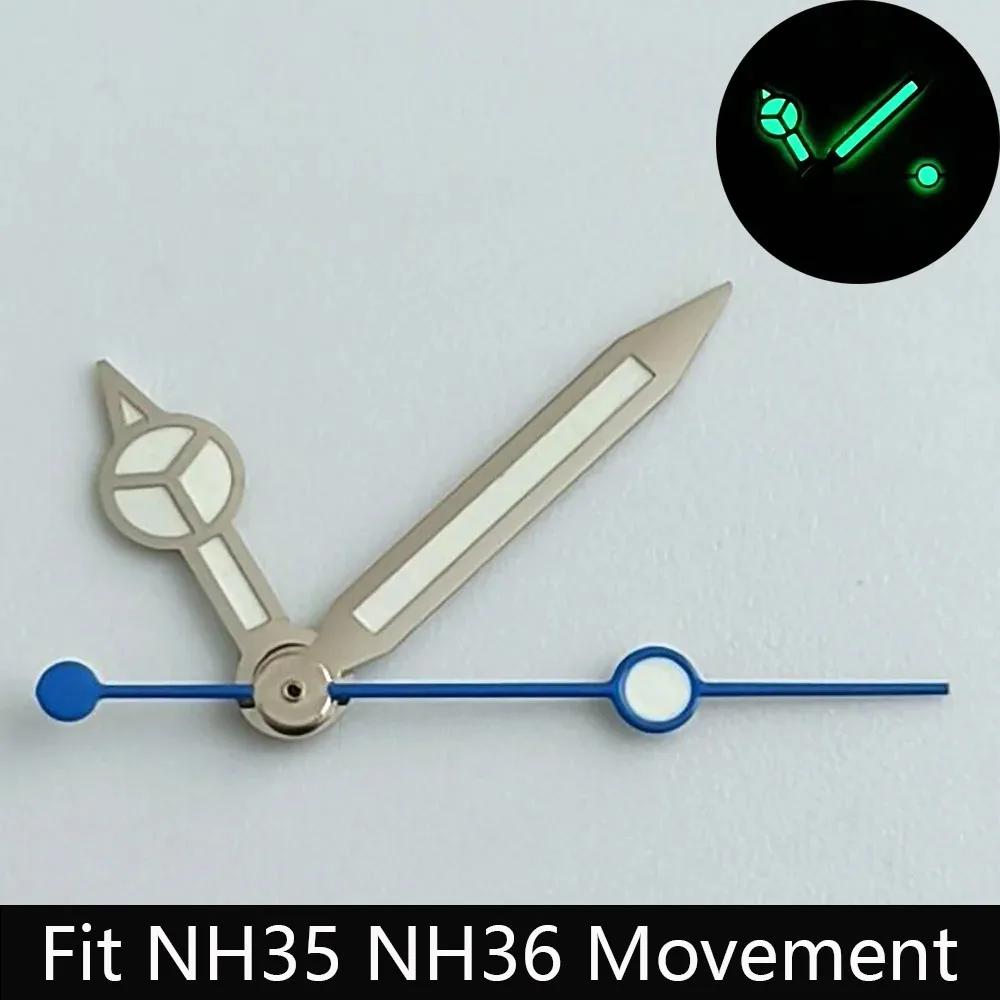 High quality watch hands blue-green/green luminous hands suitable for N H35 NH36/ETA 2836 2824/8205 8215 movements
