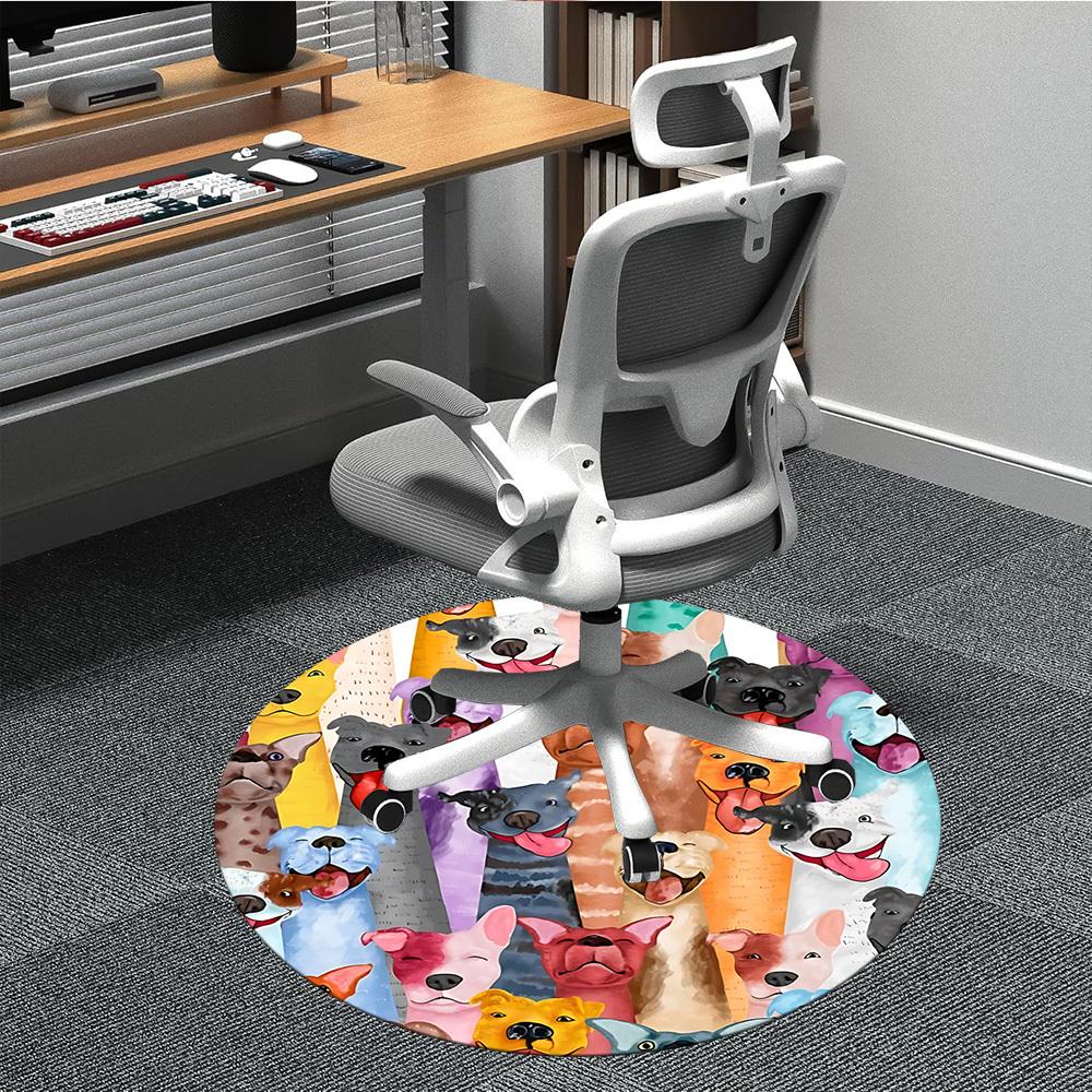 

1pc Pitbulls, Dogs Chair Carpet for Office, Soft Flannel Throw Mat, Perfect for Office, Holiday Party Decoration Choice yy260209064 80cm by 80cm