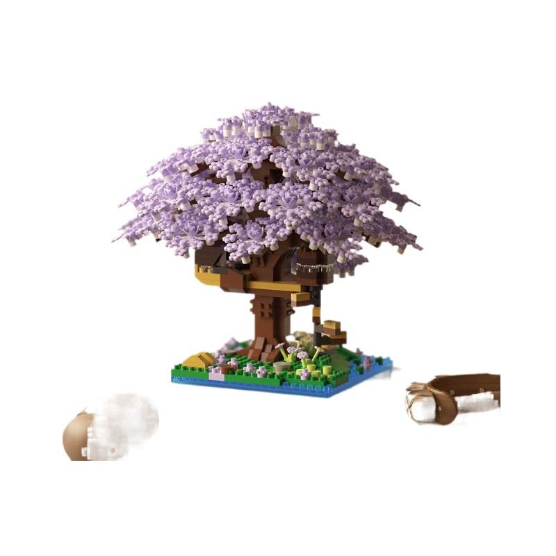 Bloques de construcción de árbol de cerezo juguete educativo para niños regalo de cumpleaños