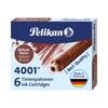 Pelikan Cartridges For Feathers Short Tp/6 6 Pcs Brown
