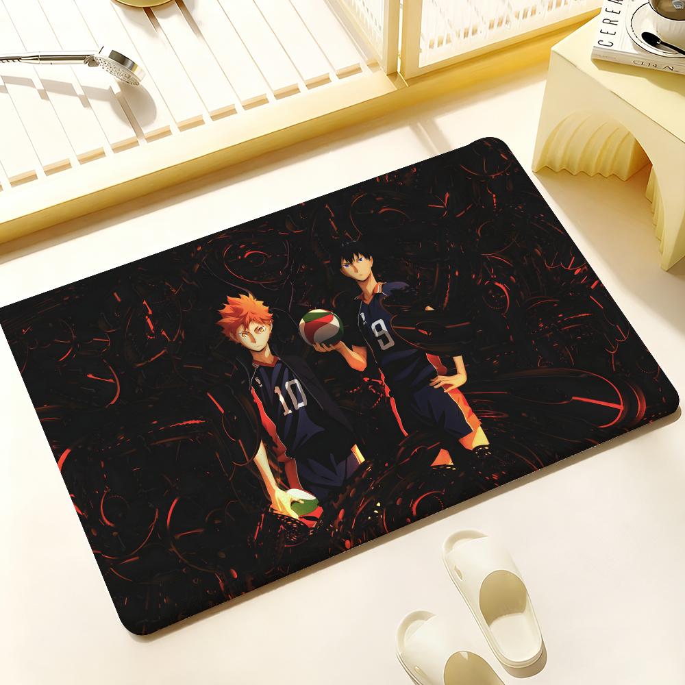 

Anime Cool H HaikyuU Floor Mat Cozy Flannel Soft Thick Non Slip Mat For Living Room Bedroom Kitchen Decor Rugs 50x80cm